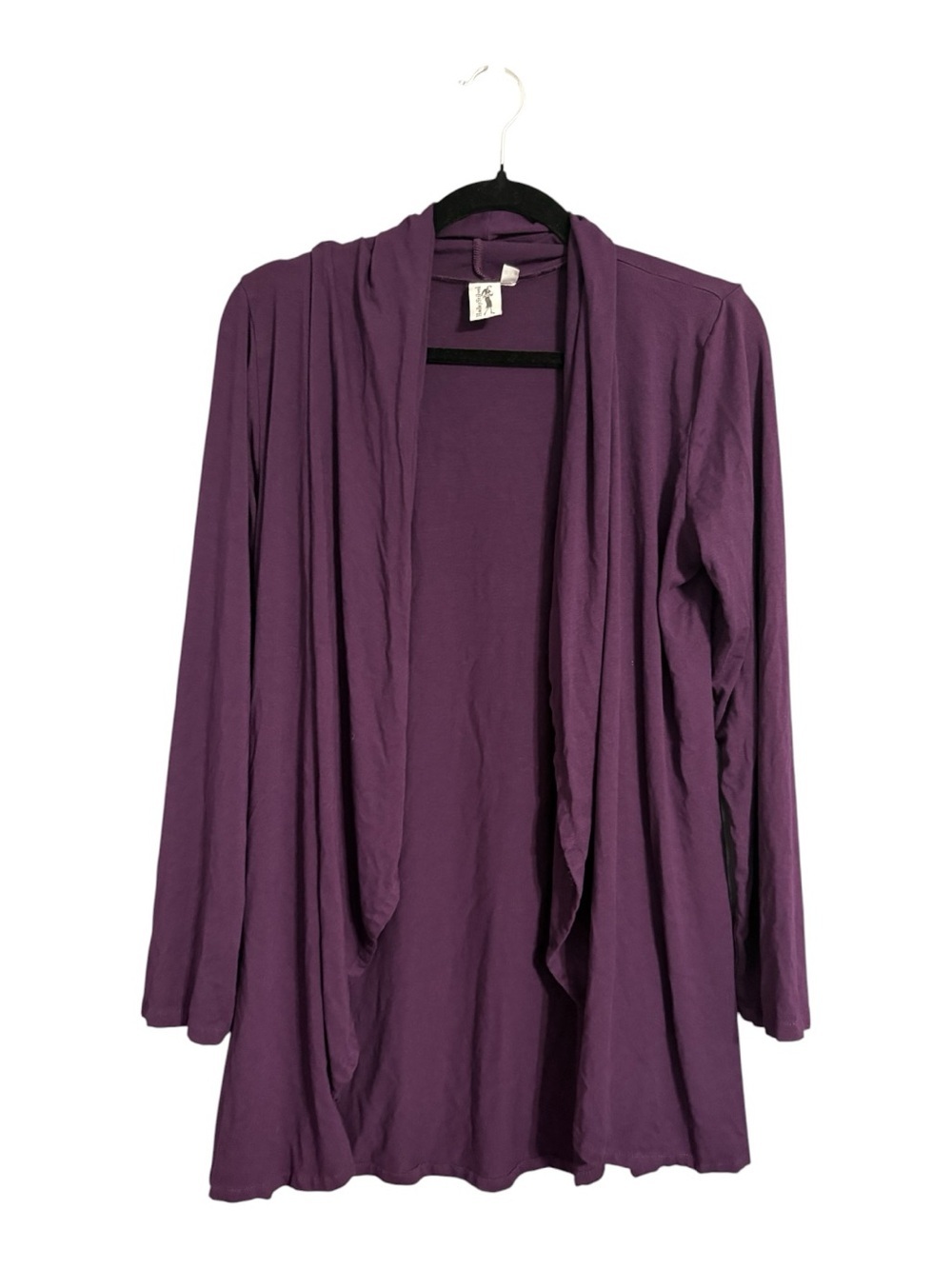 Hadley Stilwell Purple Nursing Cardigan Size M Draped Open Front Made in USA